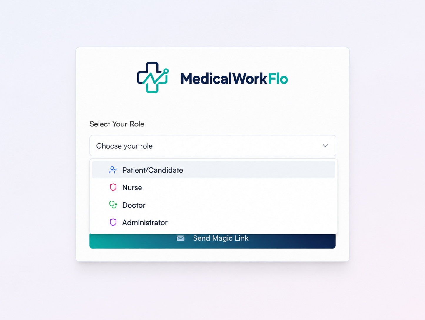 MedicalWorkFlo login portal for all roles