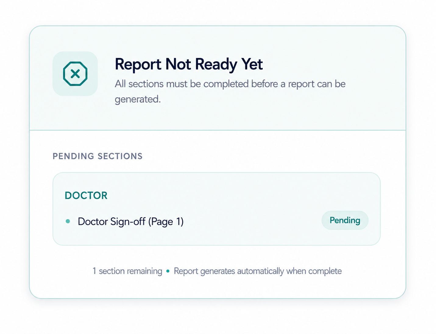 Report review status interface